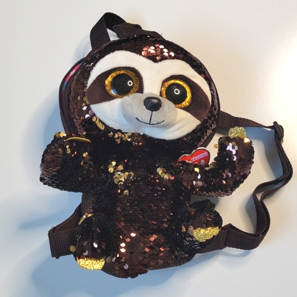 Girls Ty sequin sloth backpack